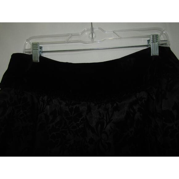 Studio I Burnout Velvet Floral Skirt Black Size 10 A-Line Midi Formal Holiday - Picture 5 of 11